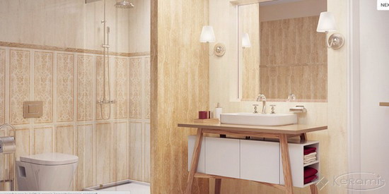 Плитка в ванную Paradyz Cassinia 25x75 beige arabeska Плитка в ванную Paradyz Cassinia 25x75 beige arabeska