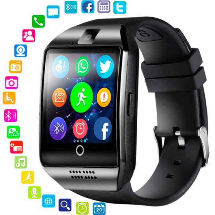 Умные смарт часы Smart Q18 UWatch NFC Black